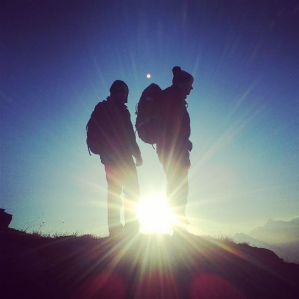 Familie Hosp beim Wandern